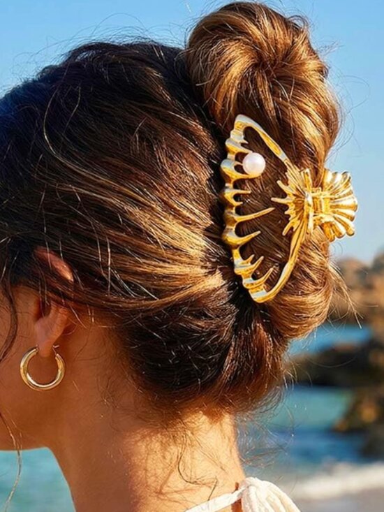 Gold Shell Hair Claw Clip Anthropologie